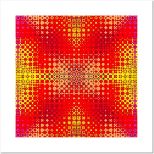 Warn and Shiny colors red, yellow, orange pattern Posters and Art